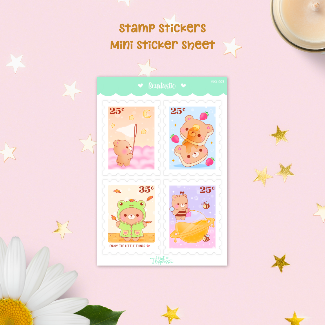 Cute Stamp Stickers - Mini Sticker Sheet