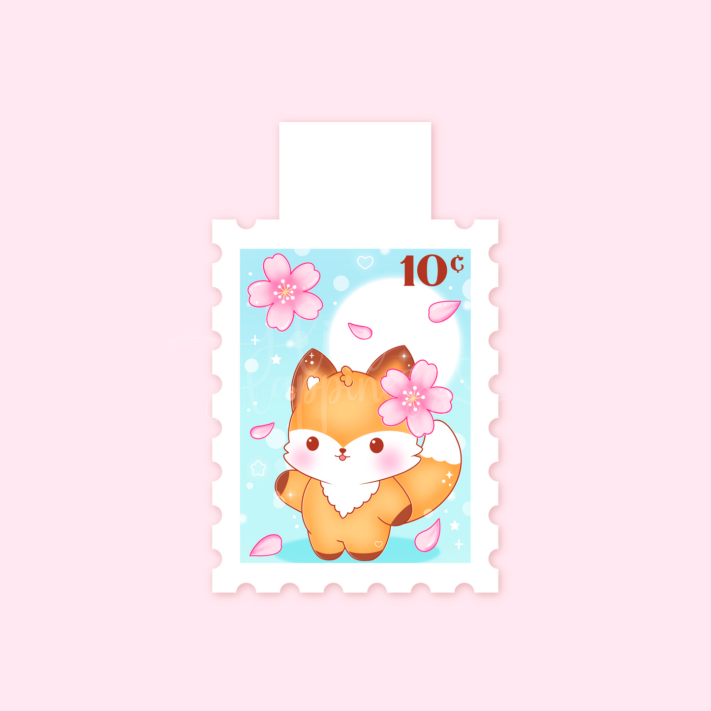 Cute Magnetic Bookmark - Cherry Blossoms Stamp