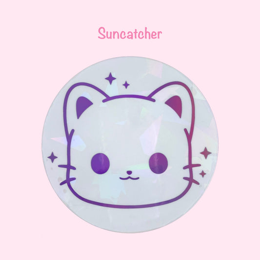 Rainbow Suncatcher Sticker - Cat