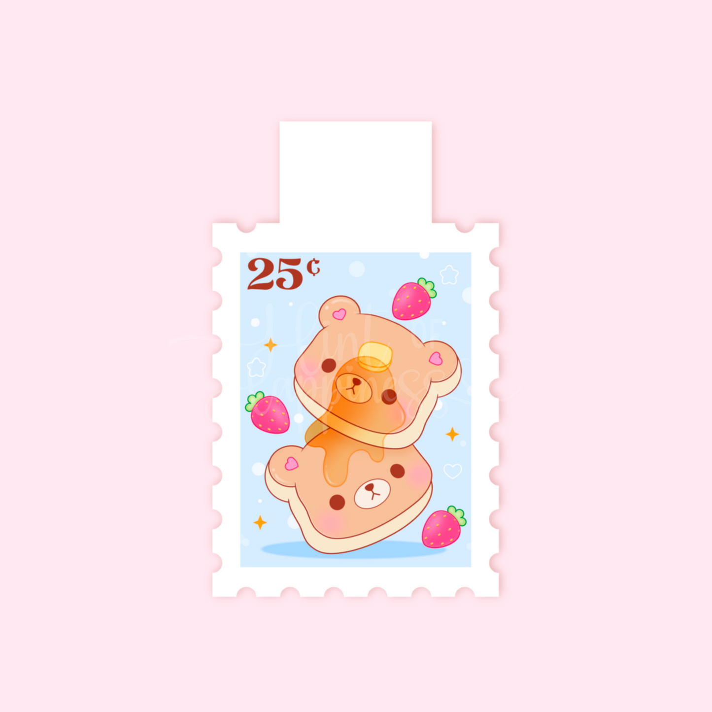 Cute Magnetic Bookmark - Bear Pancakes Stamp
