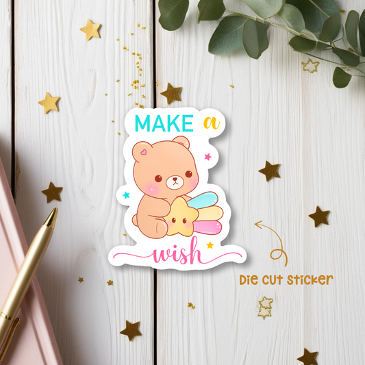 Make a Wish Quote Die Cut Sticker