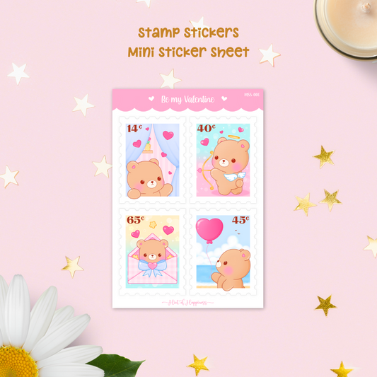 Cute Stamp Stickers - Mini Sticker Sheet