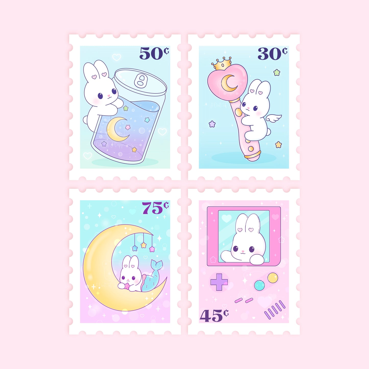 Cute Stamp Stickers - Mini Sticker Sheet