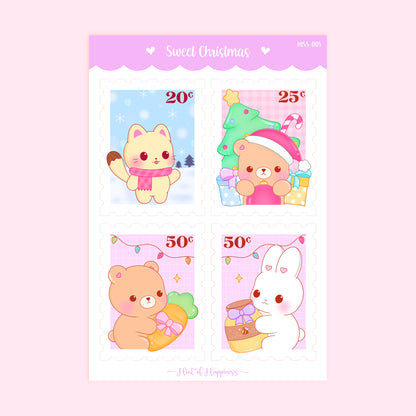 stamp stickers, sweet christmas
