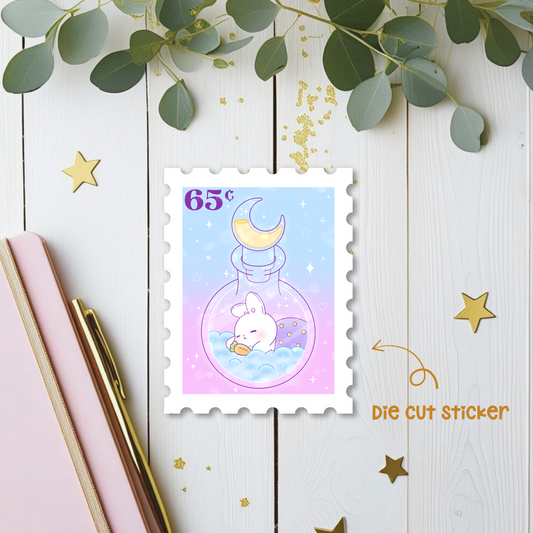 Bunny Potion Stamp Die Cut Sticker