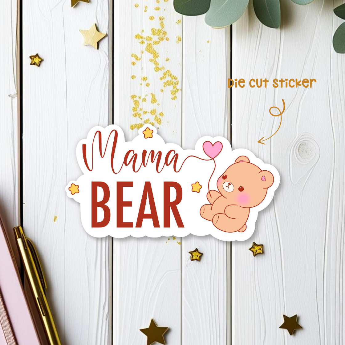 Mama Bear Die Cut Sticker