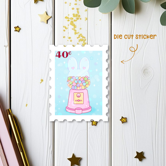 Candy Machine Stamp Die Cut Sticker