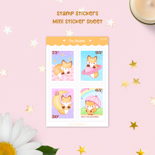 Cute Stamp Stickers - Mini Sticker Sheet