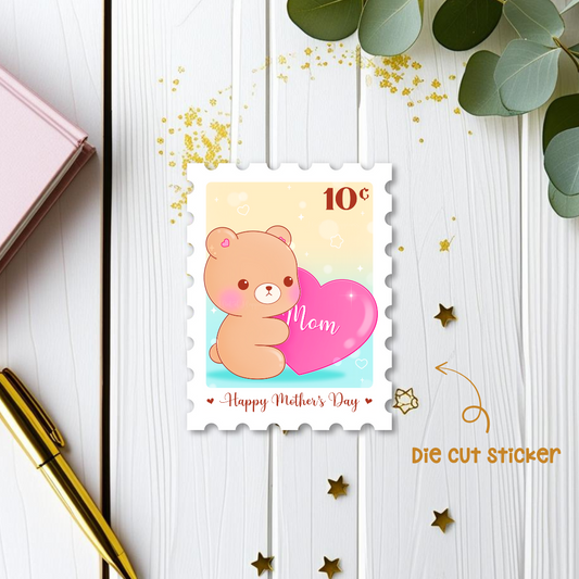 Happy Mother's Day Stamp Die Cut Sticker