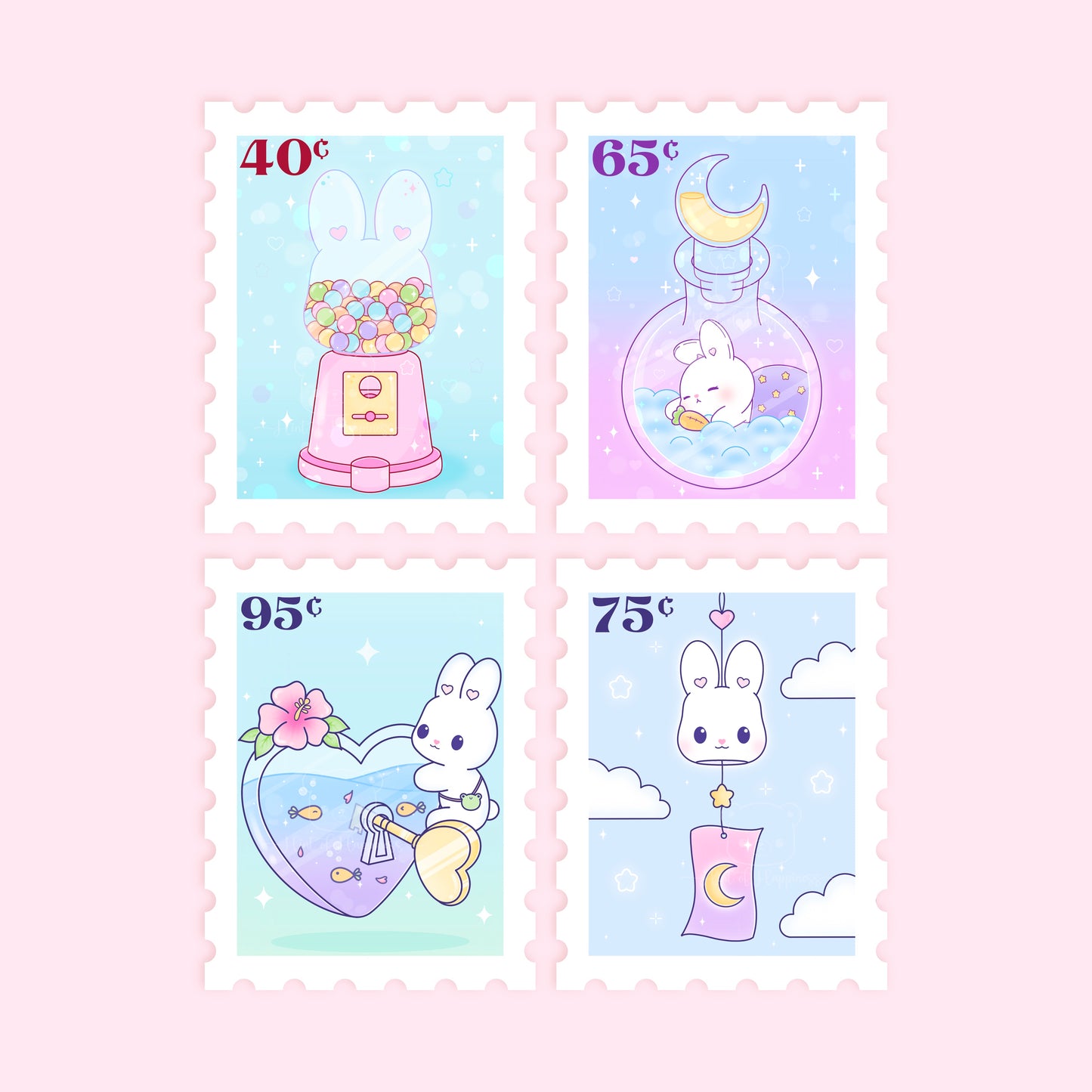 Cute Stamp Stickers - Mini Sticker Sheet