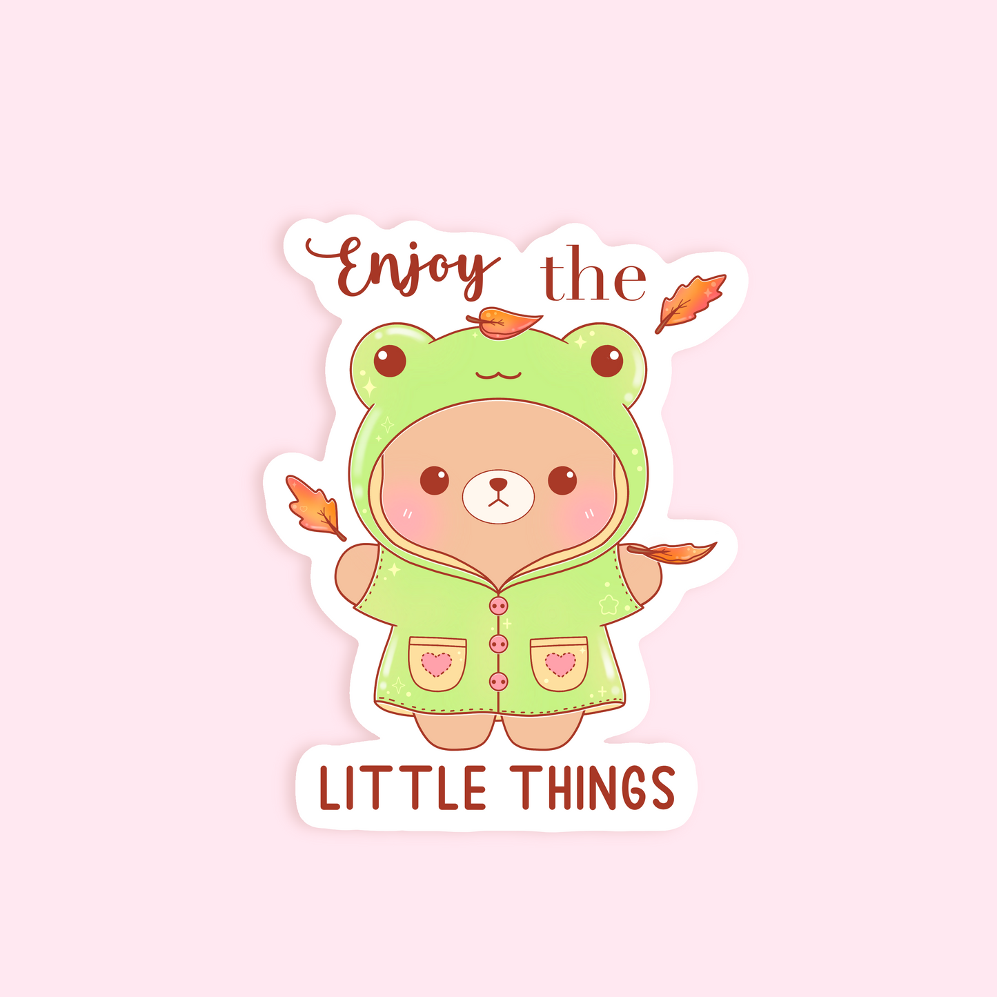 Enjoy the Little Things Quote Die Cut Sticker