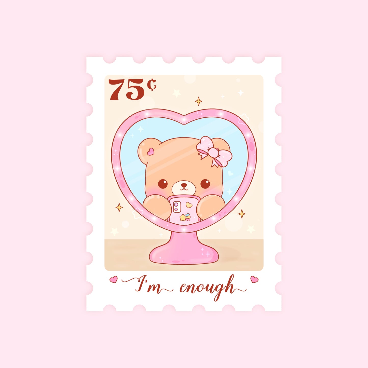 I'm Enough Stamp Die Cut Sticker