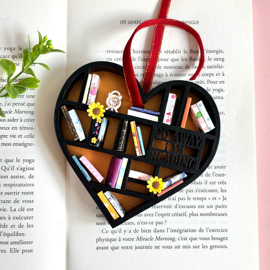 Mini Bookshelf Ornament - Heart