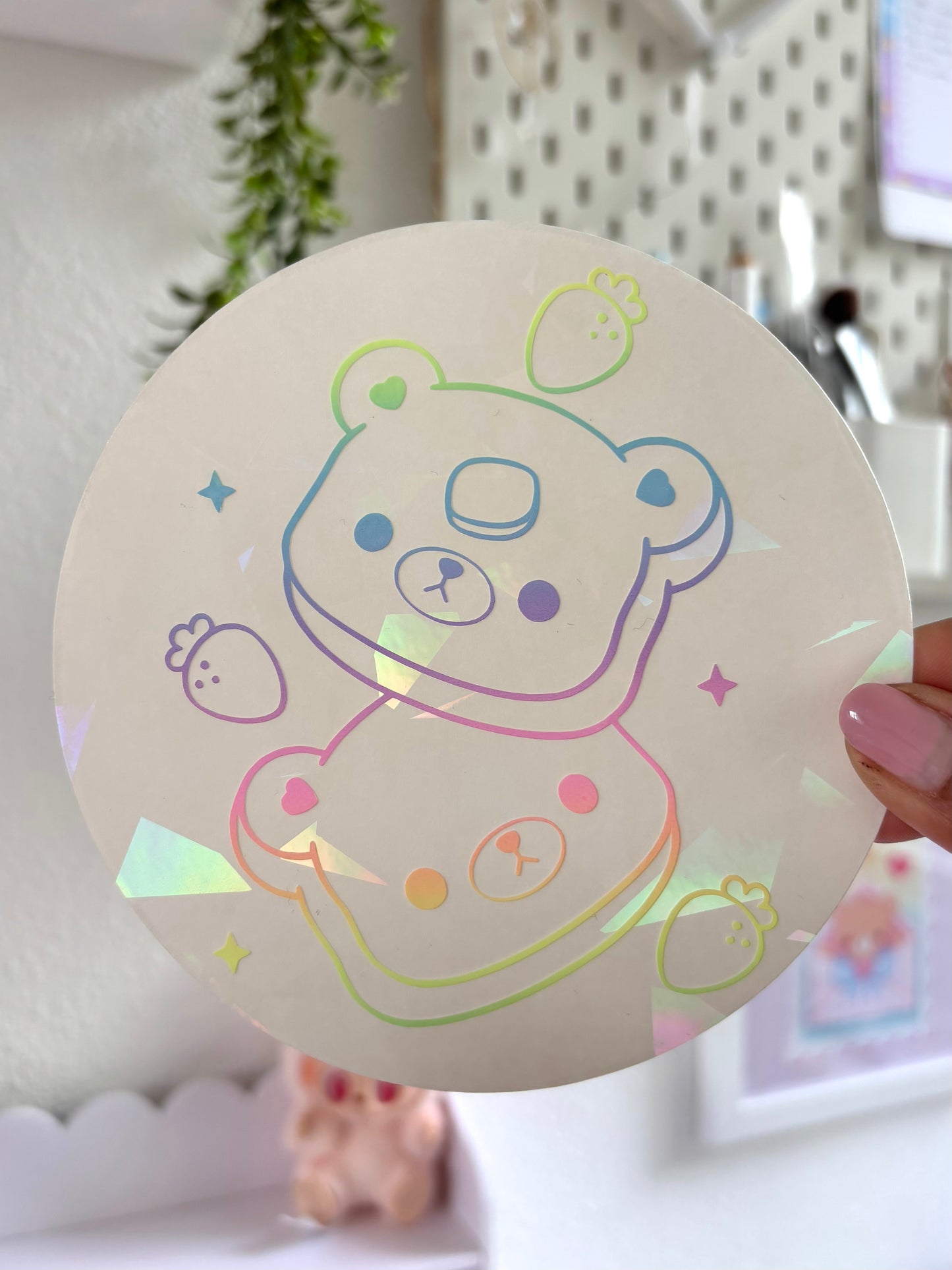 Suncatcher Sticker - Bear Pancakes