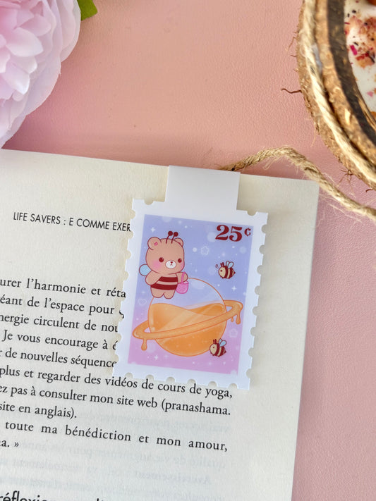 Cute Magnetic Bookmark - Honey Planet Stamp