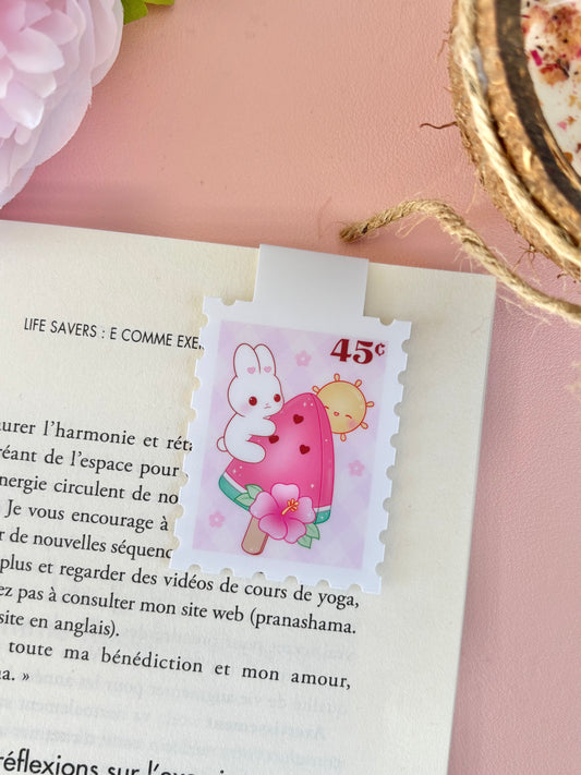 Cute Magnetic Bookmark - Watermelon Popsicle Stamp