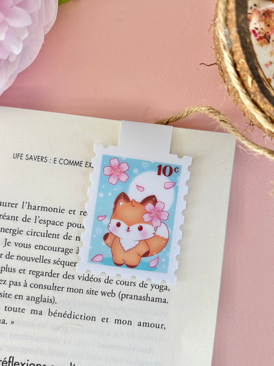 Cute Magnetic Bookmark - Cherry Blossoms Stamp