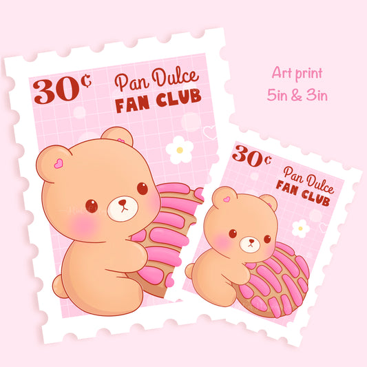 Cute Postage Stamp Art Print - Pan Dulce