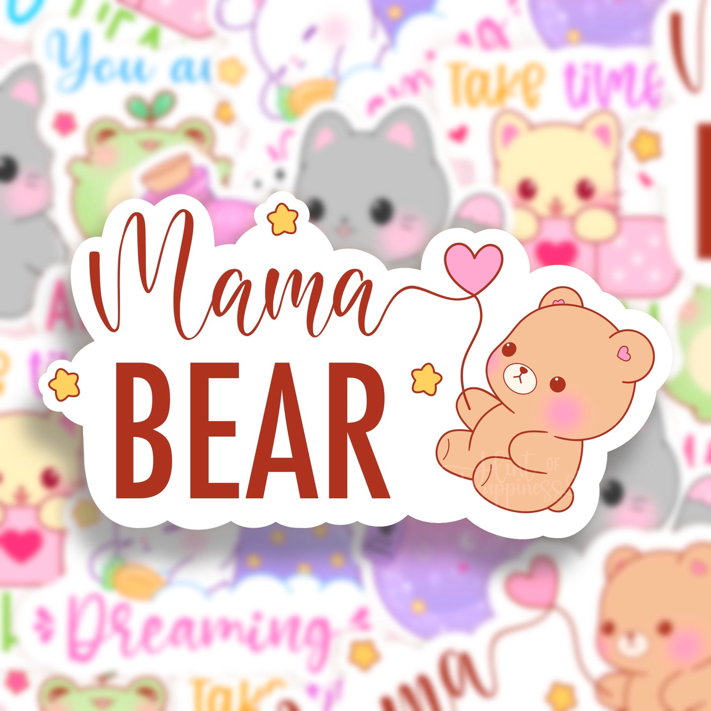 Mama Bear Die Cut Sticker